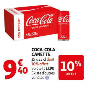 Offre: Coca-cola canette