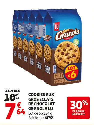 Offre: Cookies aux gros éclats de chocolat