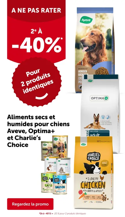 Offre: Aliments secs et humides pour chiens