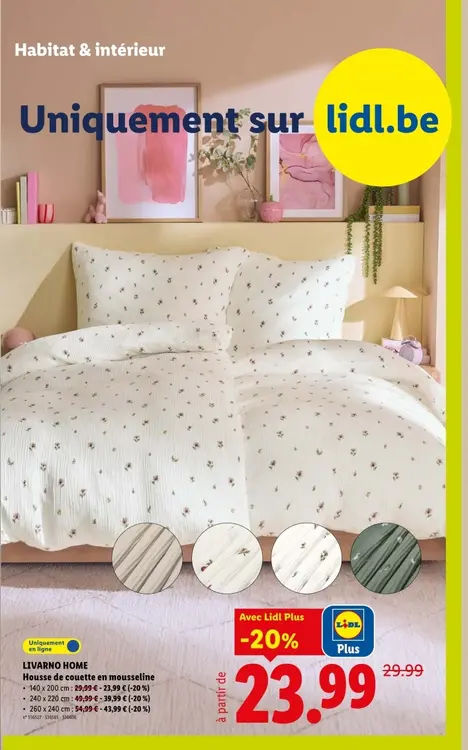 Offre: Housse de couette en mousseline