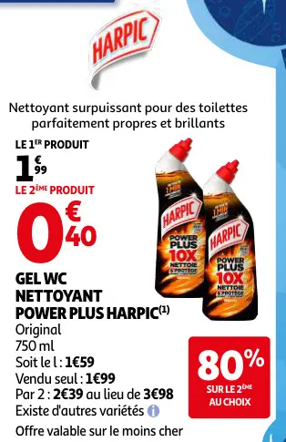 Offre: GEL WC NETTOYANT POWER PLUS HARPIC Original