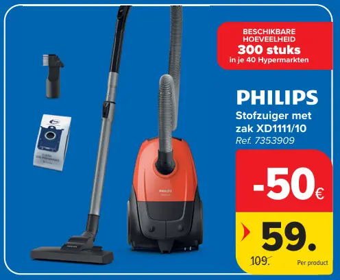 Promotie: Stofzuiger met zak XD1111/10