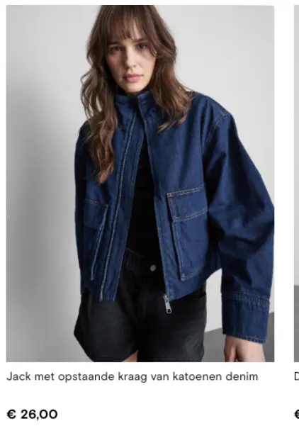 Promotie: Jack met opstaande kraag van katoenen denim