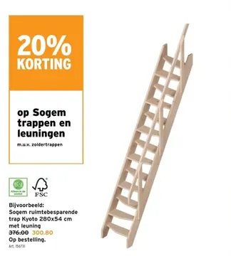 Aanbieding: Sogem ruimtebesparende trap Kyoto