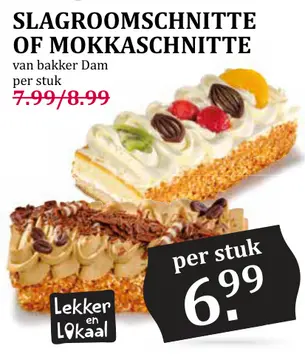 Aanbieding: Slagroomschnitte of mokkaschnitte