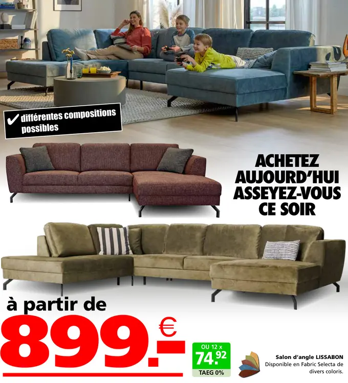 Offre: Salon d'angle LISSABON