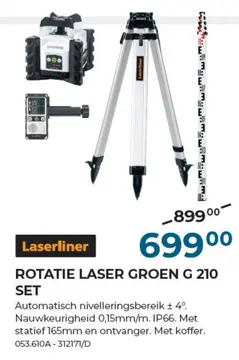 Aanbieding: ROTATIE LASER GROEN G 210 SET