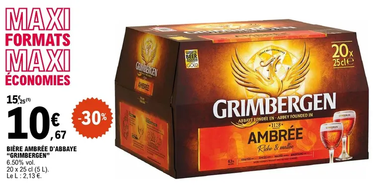 Offre: Bière ambrée d'abbaye