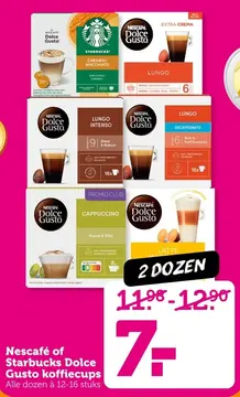 Aanbieding: Nescafé of Starbucks Dolce Gusto koffiecups