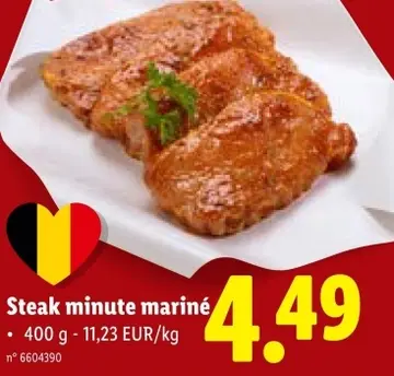 Offre: Steak minute mariné