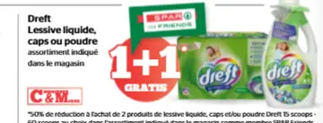 Offre: Dreft Lessive liquide, caps ou poudre