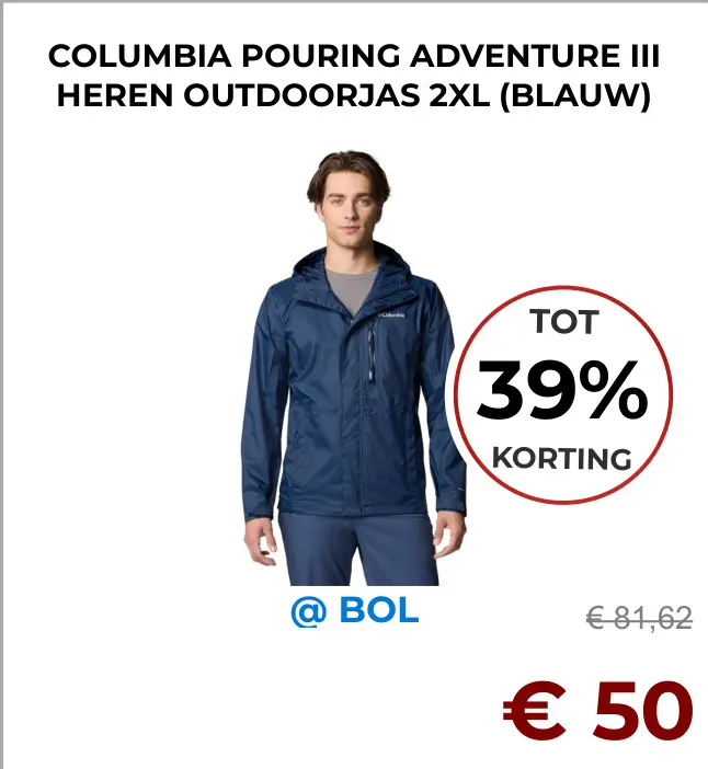 Aanbieding: Pouring adventure iii heren outdoorjas