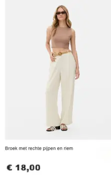 Aanbieding: Broek met rechte pijpen en riem