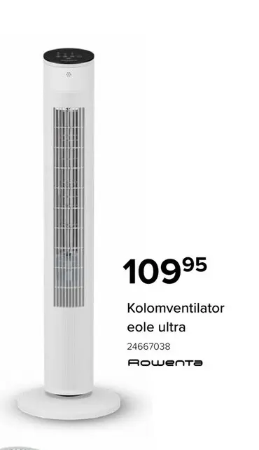 Promotie: Rowenta Eole Ultra VU6871 Torenventilator - 3 Snelheden - Timer - Wit