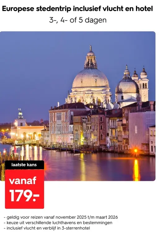 Aanbieding: Europese stedentrip inclusief vlucht en hotel