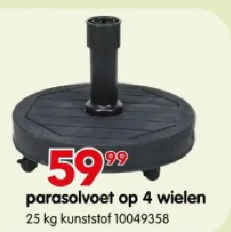 Promotie: parasolvoet op 4 wielen
