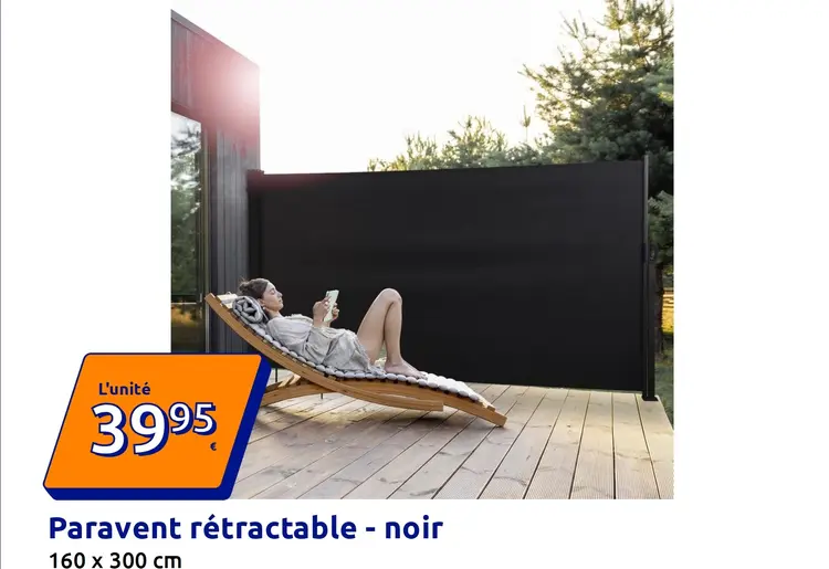 Offre: Paravent rétractable - noir