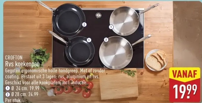 Aanbieding: RVS koekenpan