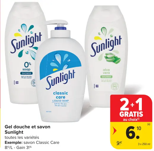 Offre: Gel douche et savon