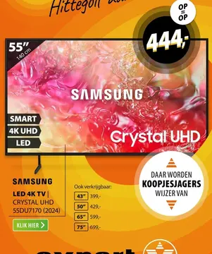 Aanbieding: Samsung led 4k tv crystal uhd 55du7170 (2024)