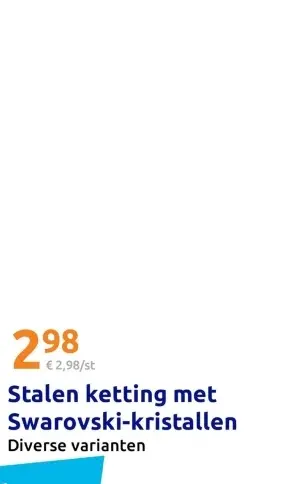 Aanbieding: Stalen ketting met Swarovski-kristallen