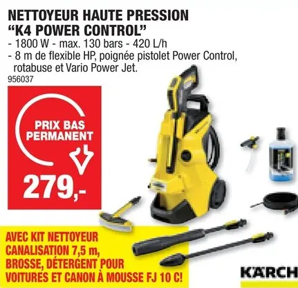 Offre: Kà¤rcher K4 Power Control nettoyeur haute pression 1800W + accessoires