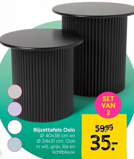 Aanbieding: Bijzettafels Oslo