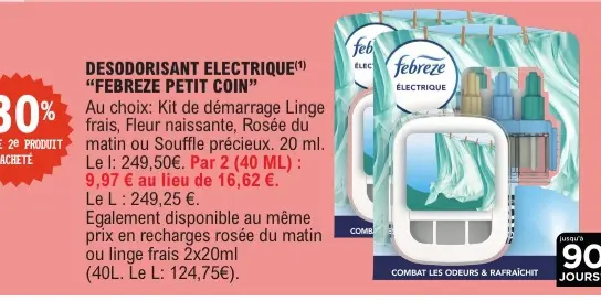 Offre: Désodorisant électrique "Febreze petit coin"