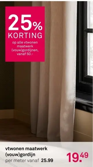 Aanbieding: Maatwerk (vouw)gordijn