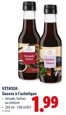 Offre: Sauces à l'asiatique