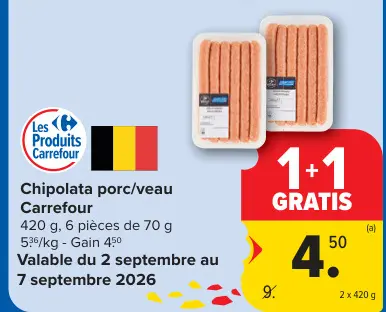 Offre: Chipolata porc/veau