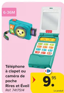 Offre: Téléphone à clapet ou caméra de poche Rires et Éveil