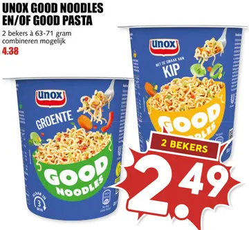Aanbieding: UNOX GOOD NOODLES EN/OF GOOD PASTA