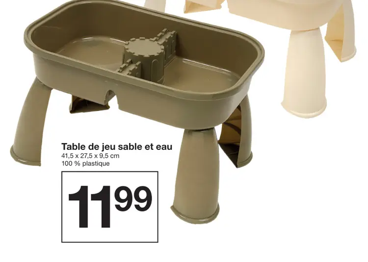 Offre: Table de jeu sable et eau