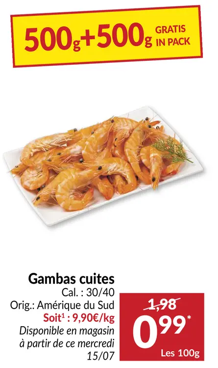 Offre: Gambas cuites