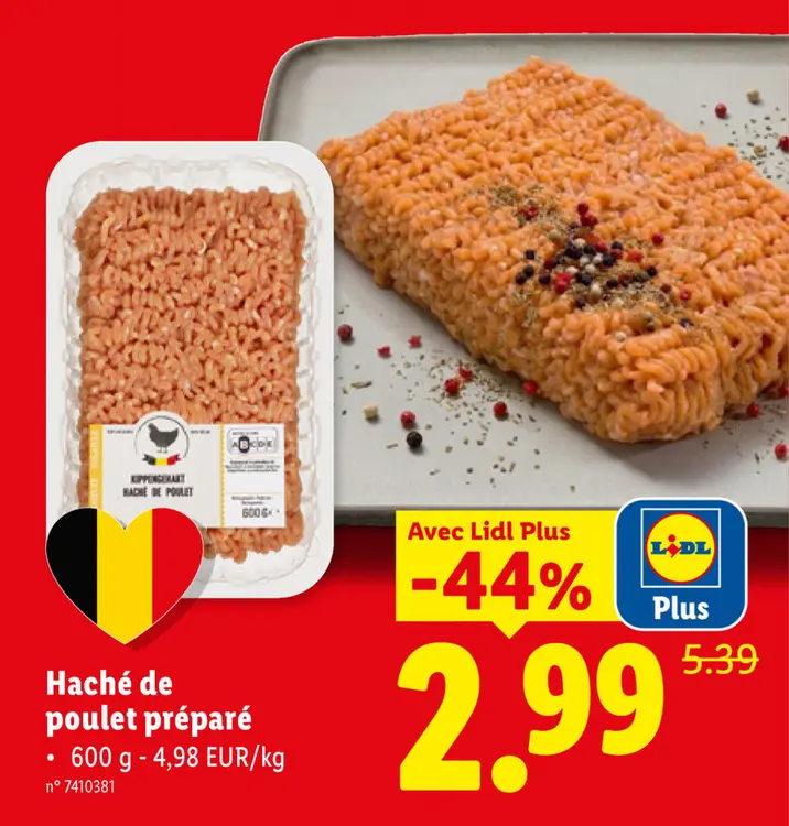 Offre: Haché de poulet préparé