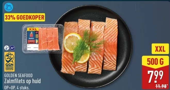 Aanbieding: Zalmfilets op huid