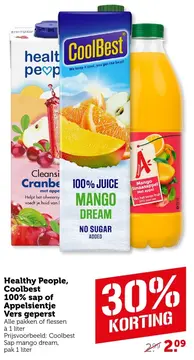 Aanbieding: Healthy People, Coolbest 100% sap of Appelsientje Vers geperst