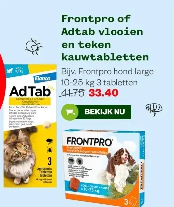 Aanbieding: Frontpro of Adtab vlooien en teken kauwtablet