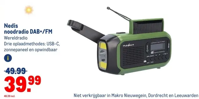 Aanbieding: noodradio DAB+/FM