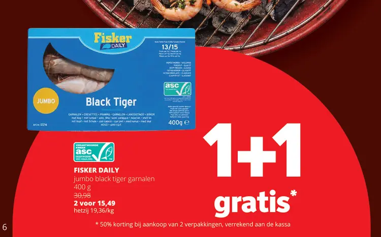 Promotie: Jumbo black tiger garnalen