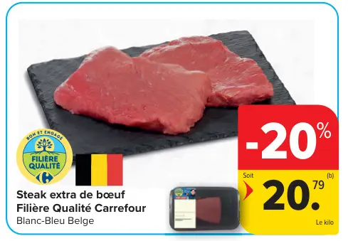 Offre: Steak extra de bœuf