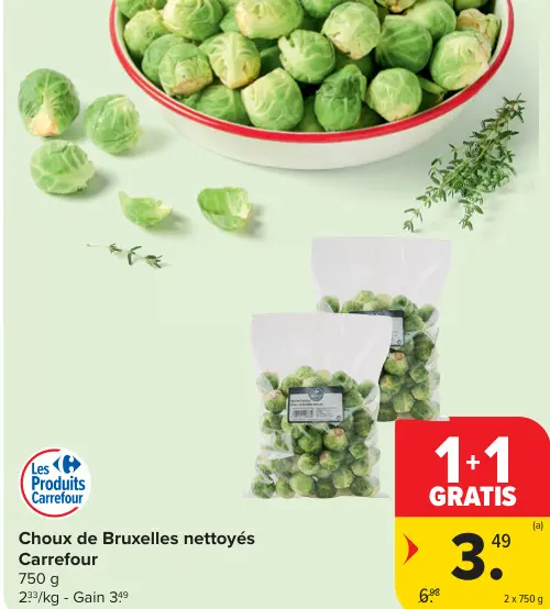Offre: Choux de Bruxelles nettoyés