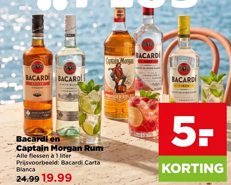 Aanbieding: Bacardi en Captain Morgan Rum
