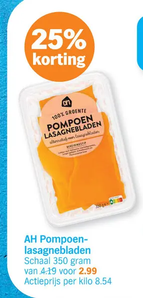 Promotie: Pompoen-lasagnebladen