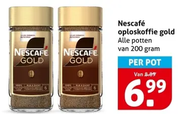 Aanbieding: Nescafé oploskoffie gold