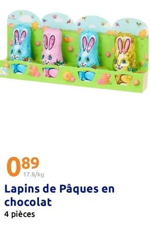Offre: Lapins de Pâques en chocolat