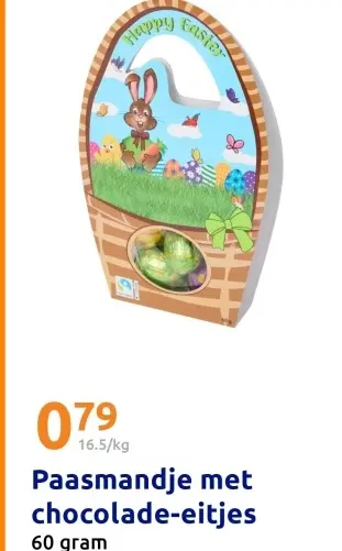 Aanbieding: Paasmandje met chocolade-eitjes