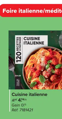 Offre: Cuisine italienne