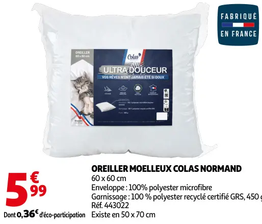 Promotie: Oreiller moelleux